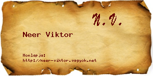 Neer Viktor névjegykártya